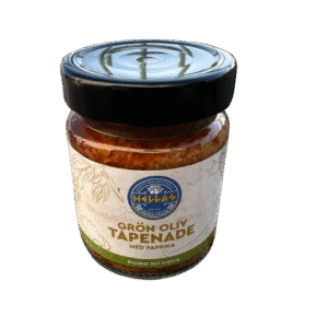 Olivröra  gröna oliver med grillad paprika 6st/frp